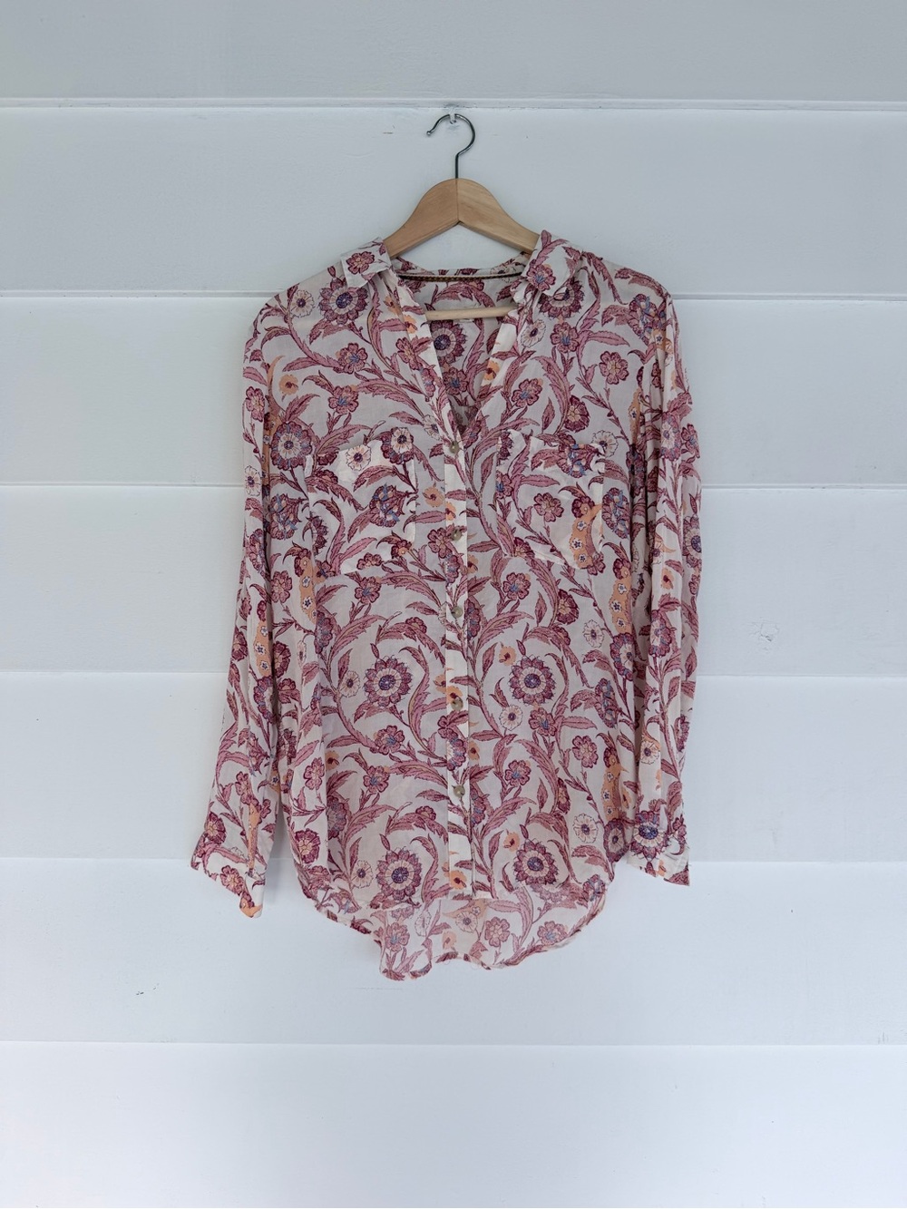 Anthropologie Pilcro Floral Paisley Button Down Blouse